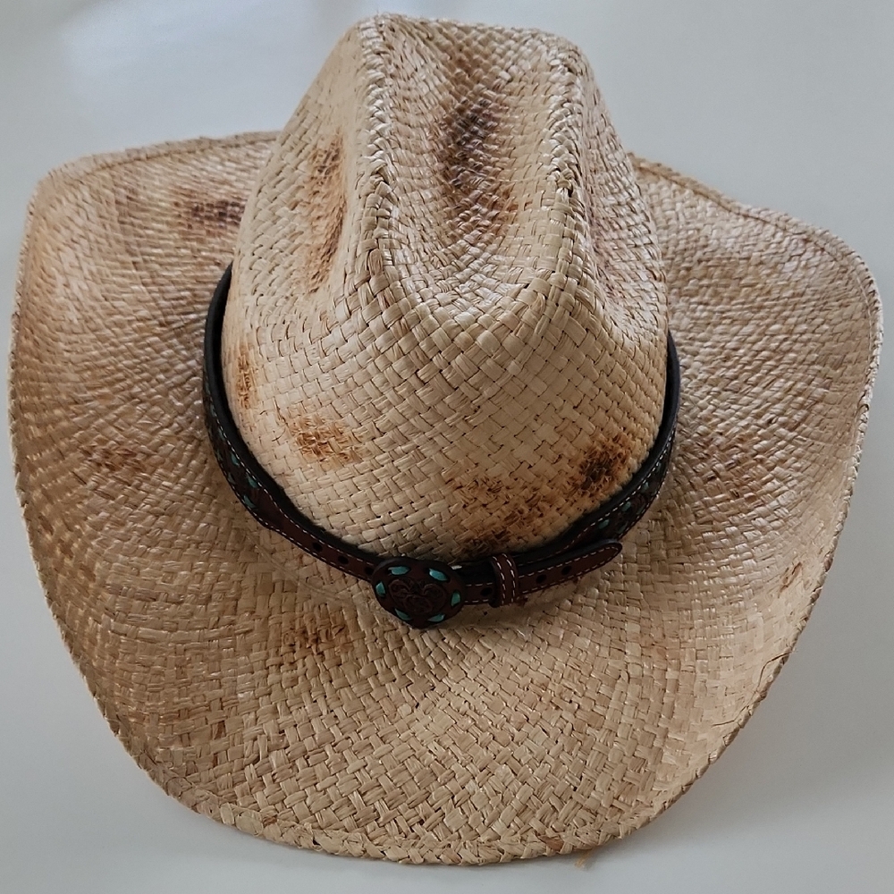 Stetson Tan Straw Hat with Brown Band